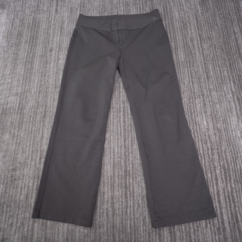 Eddie Bauer Dress Pants Womens P8 Gray Excellent Straight Leg Stretch Trouser